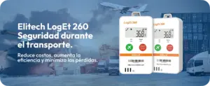 Elitech LogEt 260-TH para seguridad y monitoreo de productos durante el transporte en barcos, aviones, contenedores y camiones mediante registro de datos en tiempo real.