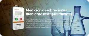 Elitech LogEt 260-TH para medición de vibraciones e impactos durante el transporte, ayudando a detectar posibles daños en productos frágiles, embalajes y mercancías sensibles.